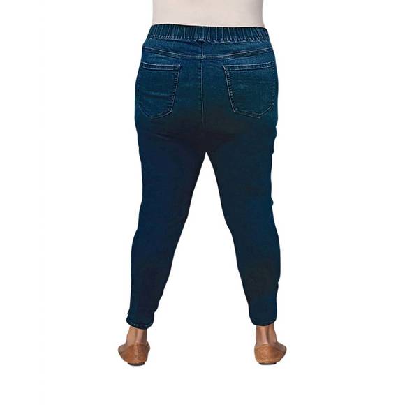 NEW ON THE PLUS SIDE plus size premium high rise denim jegging in dark wash deni - Picture 2 of 2